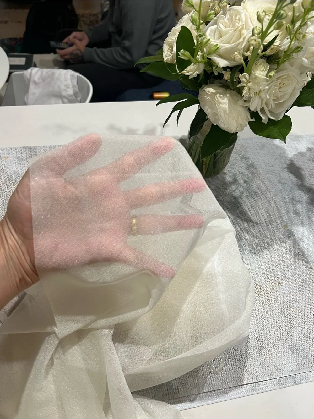 Wedding event White and beige chair decor sashes- never used